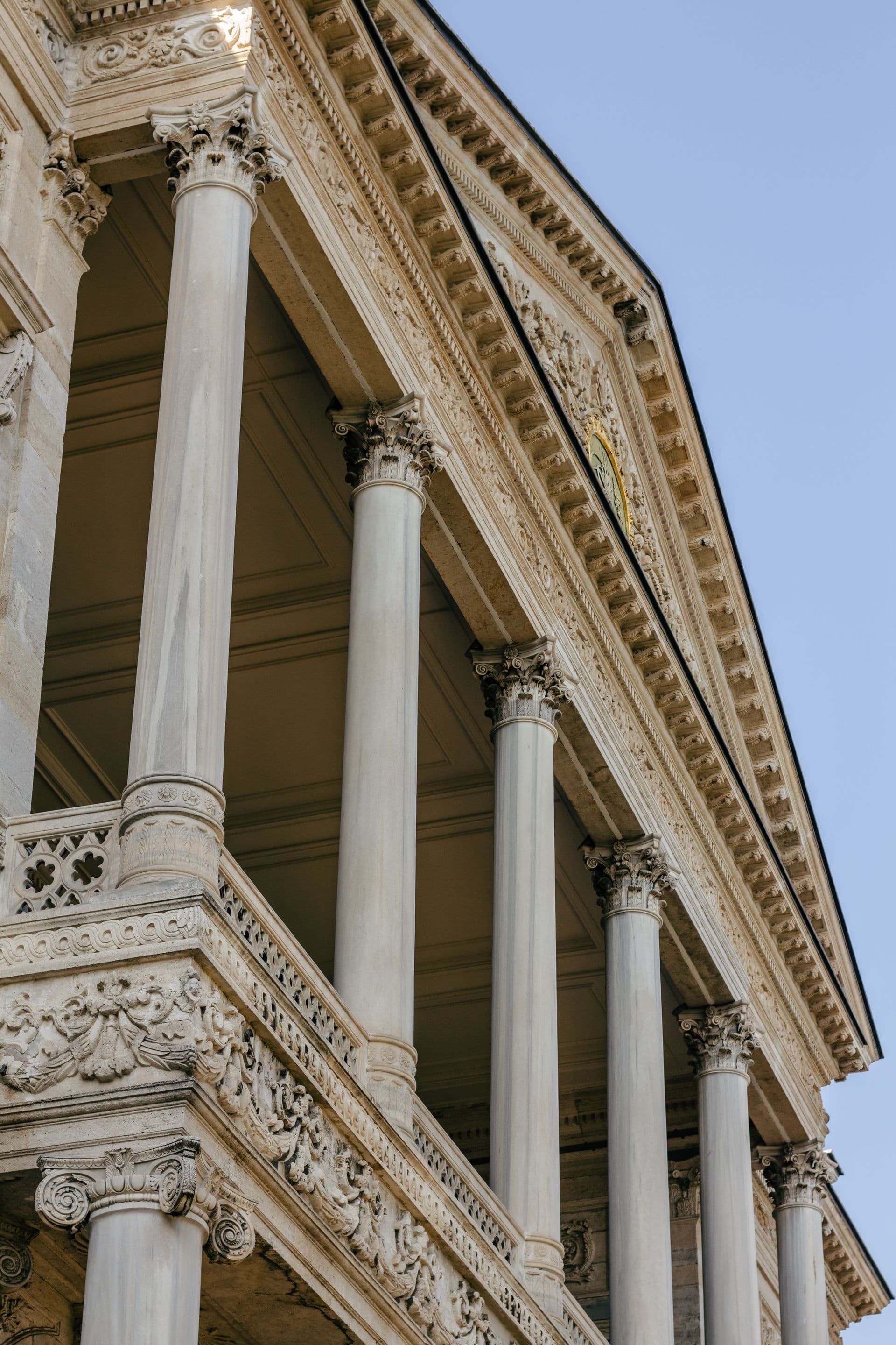 Classical pediment and columns